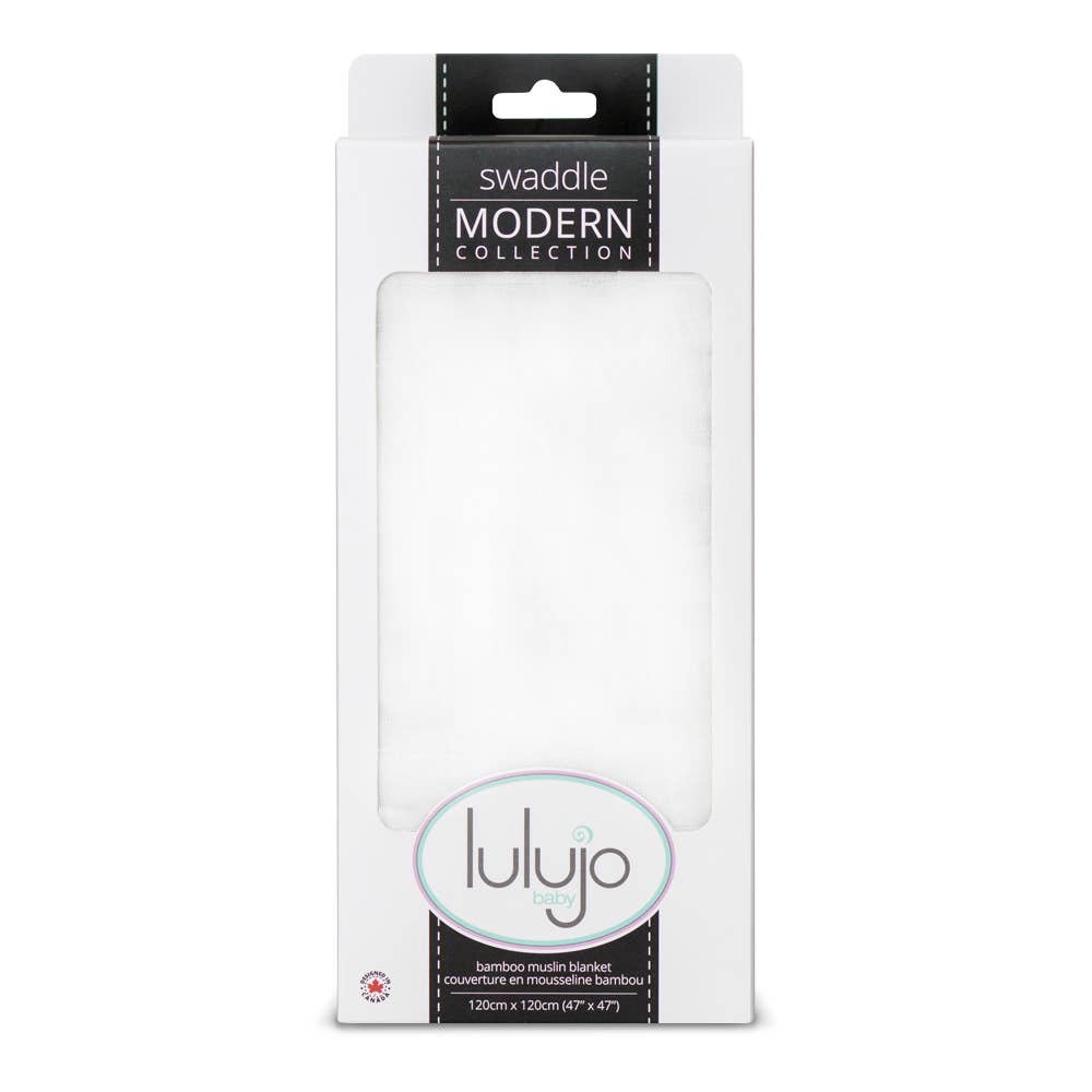 Lulujo - Deluxe Bamboo Swaddle- White