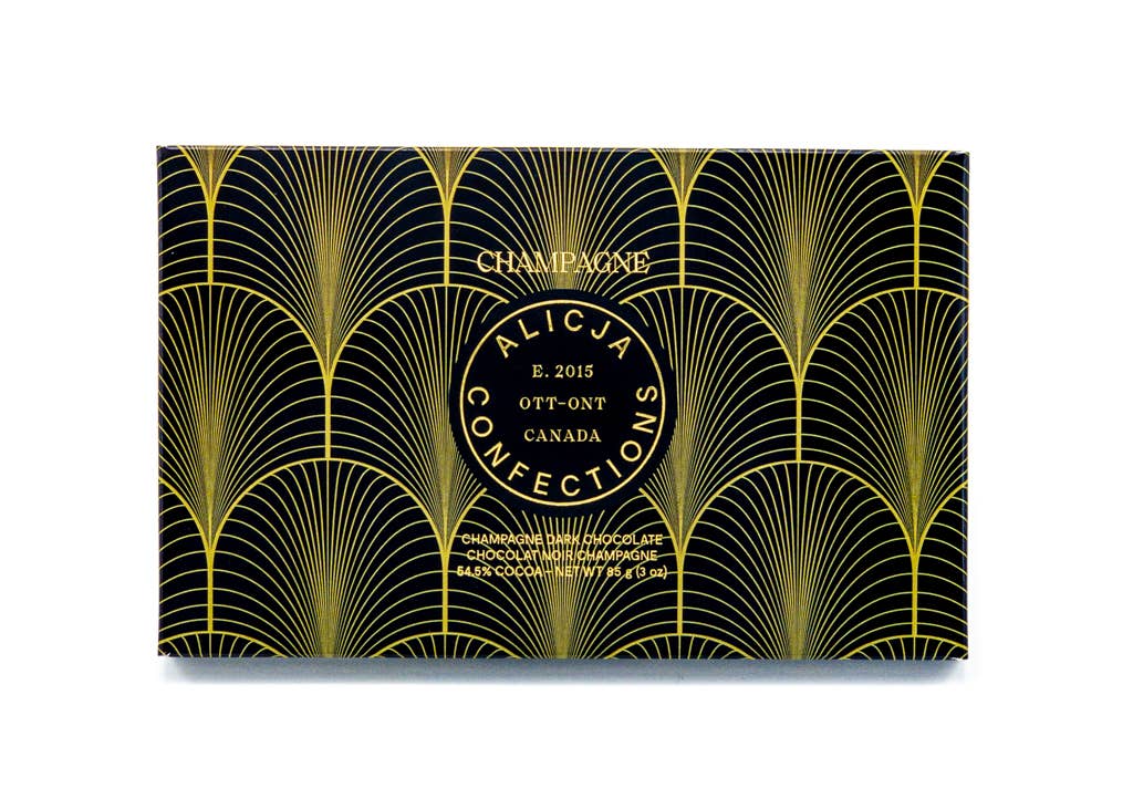 Alicja Confections - Champagne Dark Postcard Chocolate Bar