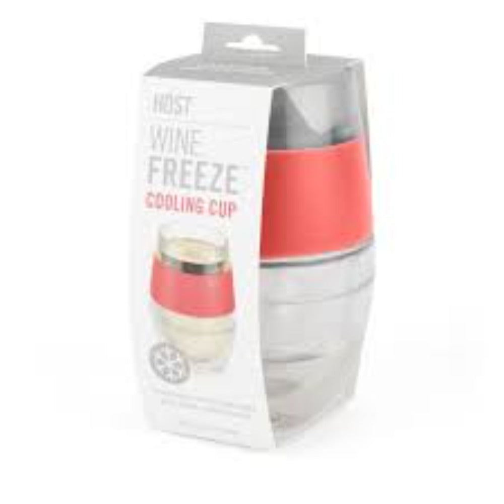 Wine FREEZE™ Cooling Cup in Translucent Pink in packaging